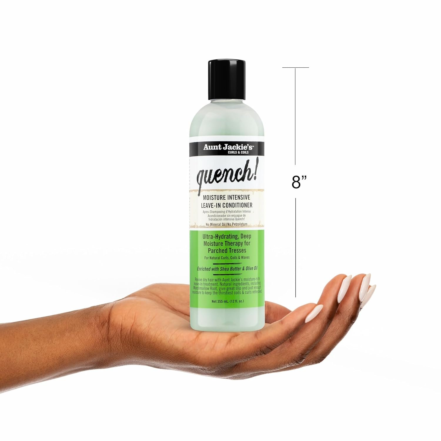 Aunt Jackie's Curls and Coils Quench Moisture Intensive Leave-In Hair Conditioner for Natural Curls, Coils and Waves, Enriched with Shea Butter, 12 oz - Image 7