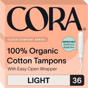 Cora Organic Cotton Tampons (36 Light Tampons)