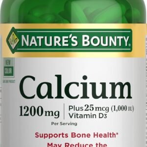 Nature’s Bounty Calcium 1200 mg with 1000 IU Vitamin D3 – Bone Health Softgels, Calcium and Vitamin D Supplement, Gluten Free, 2 Softgels per Day, 120 ct (Pack of 1)