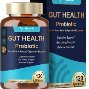 14-in-1 Gut Health with Probiotics, Prebiotics, Postbiotics & Digestive Enzymes for Women & Men, 60 Billion CFU Probiotics for Digestion, Strong Immunity, Skin, Complete Gut Health (120 Capsules)