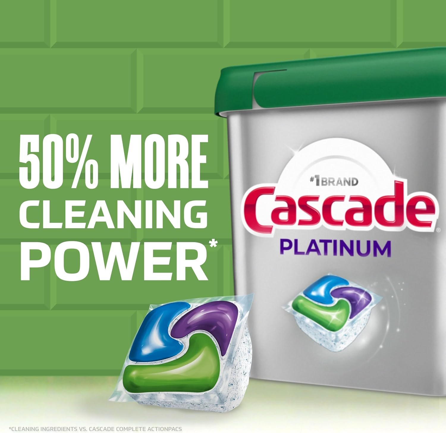 Cascade Platinum Dishwasher Pods, Dishwasher Detergent, Dish Detergent Soap, Fresh, 71 count - Image 4