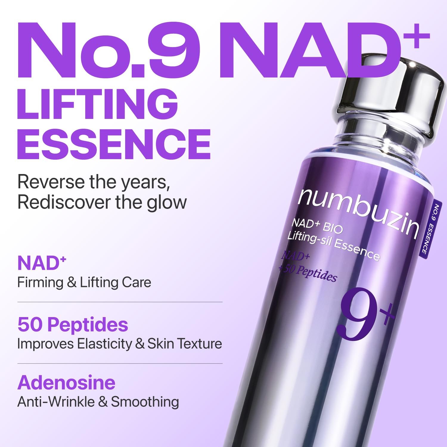 numbuzin No.9 NAD+ Peptide Serum for Face, Neck and Body - for anti-aging, Sagging Skin, Fine Lines & Elasticity, Lifting, Hydrating & Skin Tightening Formula, Korean Skincare 1.69 fl oz - Image 2