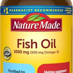 Nature Made Fish Oil Omega 3 Supplements, 1000 mg Softgels, Omega 3 Fish Oil for Healthy Heart Support, 90 Softgels, 45 Day Supply
