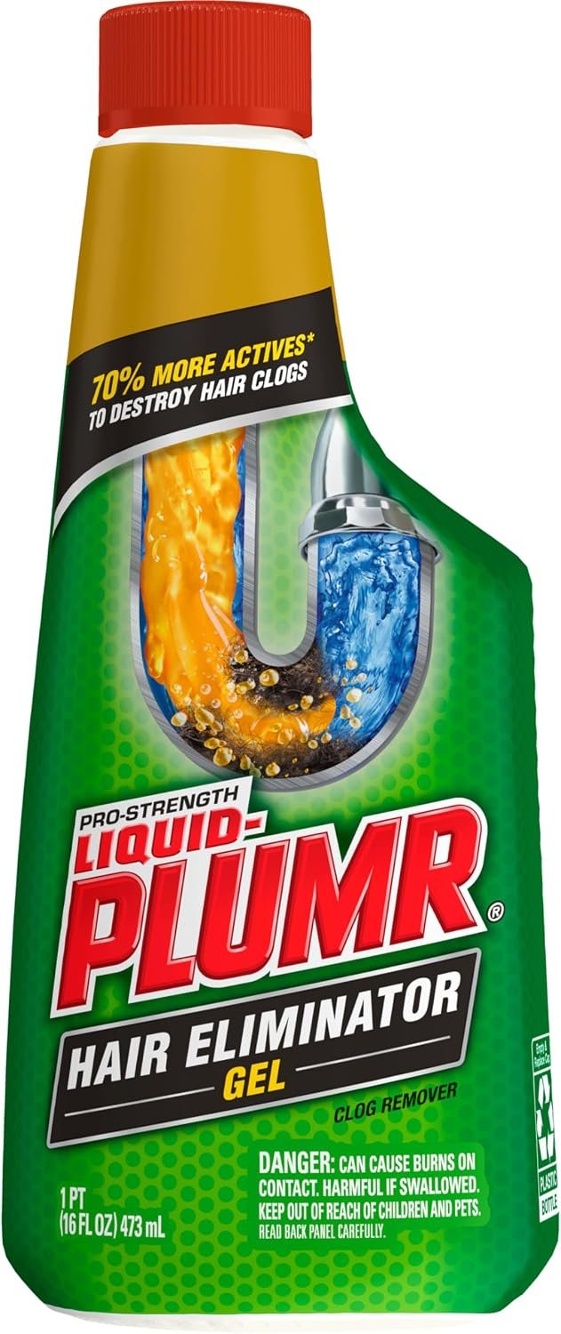 Liquid-Plumr Pro-Strength Hair Eliminator Gel Clog Remover, Hair Clog Remover and Drain Opener, Safe for All Septic Systems and Pipes, 16 fl. oz. Bottle - Image 7