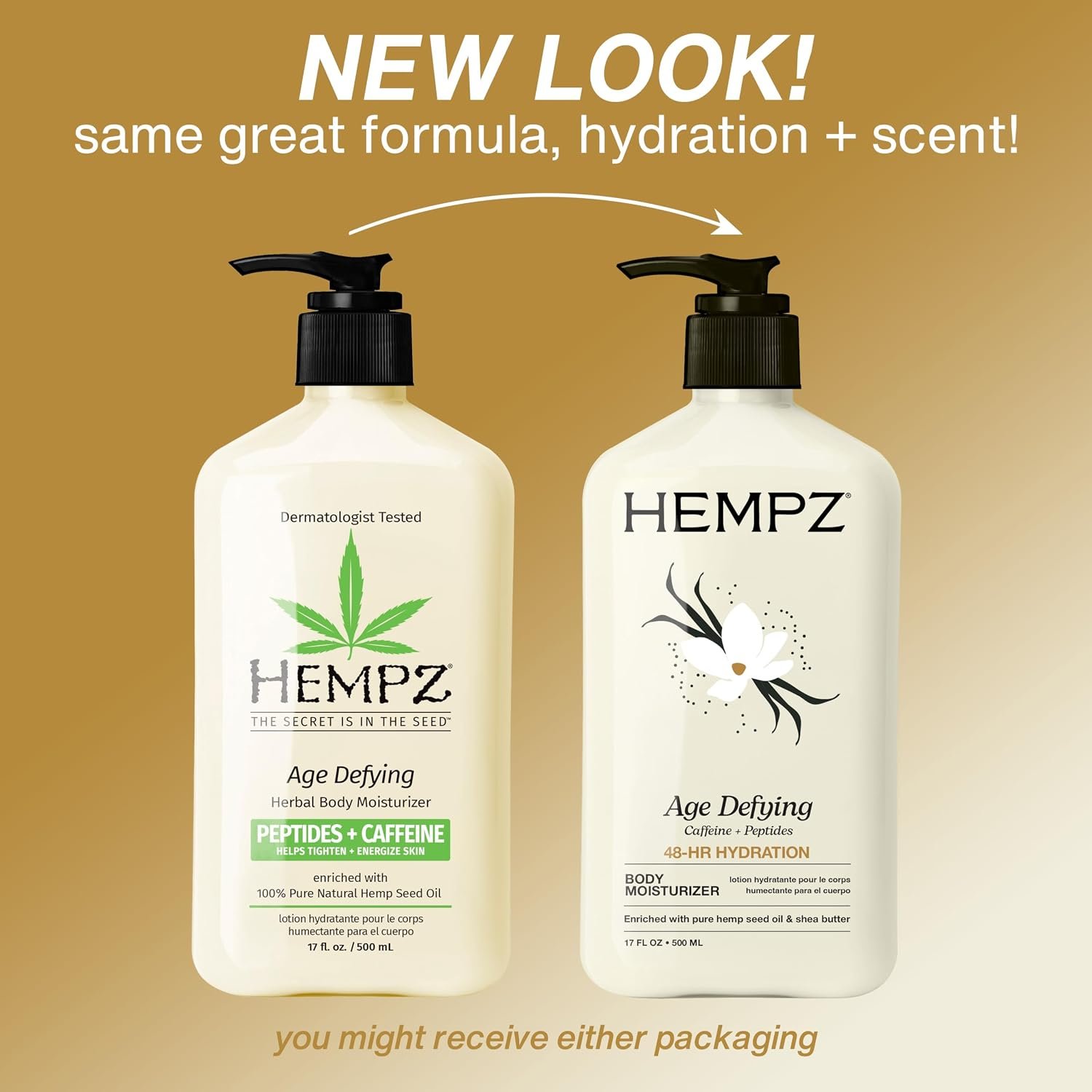 Hempz Age-Defy Body and Hand Lotion for Dry Skin, for Cracked & Crepey Skin, Quick Absorption Moisturizer, Large 17 oz - Image 3