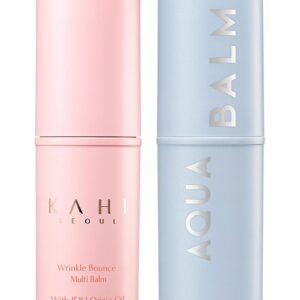 KAHI Multi Balm Max Daily Face Moisturizer + Aqua Korean Sunblock Stick | All-in-One Hydrating Lip, Eye, Neck Cream, Make Up Base & Face Mist Moisture Stick (0.30 fl oz, EA)