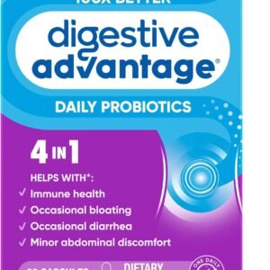 Digestive Advantage Probiotics for Digestive Health, Daily Probiotics for Women & Men, Supports Gut Health, Occasional Bloating & Diarrhea, Minor Abdominal Discomfort, & Immune Support, 80ct Capsules