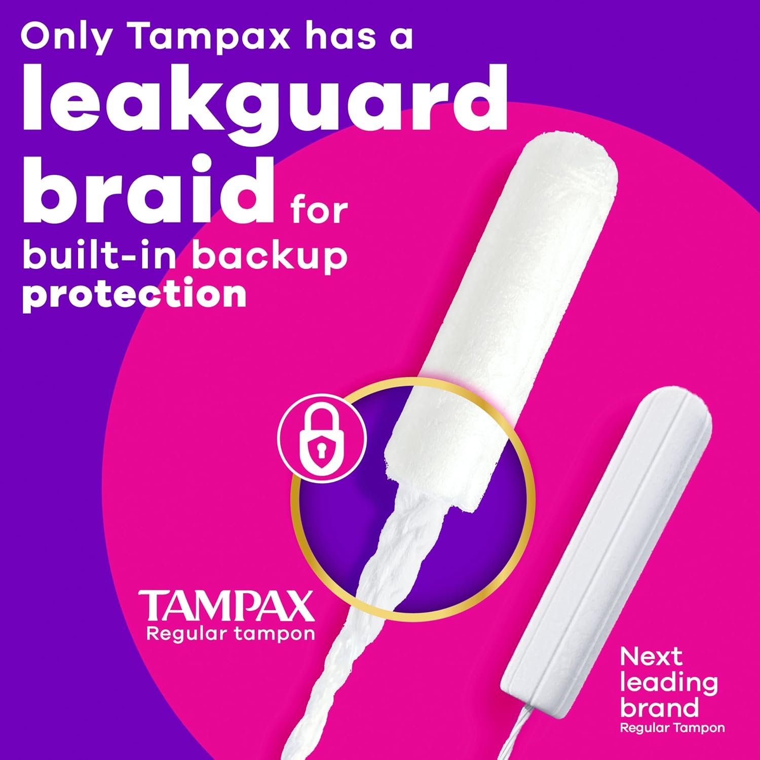Tampax Radiant Tampons for Women Multipack, with LeakGuard Braid, Regular/Super Absorbency, Unscented, 84 Count (3 Packs of 28), Packaging May Vary - Image 4
