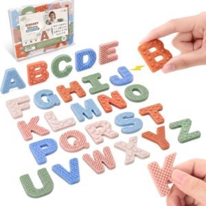 Sensory Silicone Alphabet Magnetic Letters: 26 Uppercase ABC Fridge Magnets for Toddlers & Kids 3+, Preschool Learning Refrigerator ABC Educational Toys, Cute Birthday Gifts for Boys Girls Girl Kids