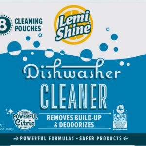 Lemi Shine Natural Dishwasher Cleaner – Hard Water Citric Acid Cleaning Powder – Lemon Scented Eco-Friendly Dishwasher Cleaner & Deodorizer – 14.08 oz (8 Pack)