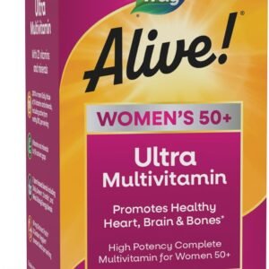 Nature’s Way Alive! Ultra Potency Multivitamin for Women 50 Plus, Complete High Potency Formula with Vitamin D3, C, E, Methylated B12, Supports, Heart, Brain, and Bone Health*, 60 Tablets