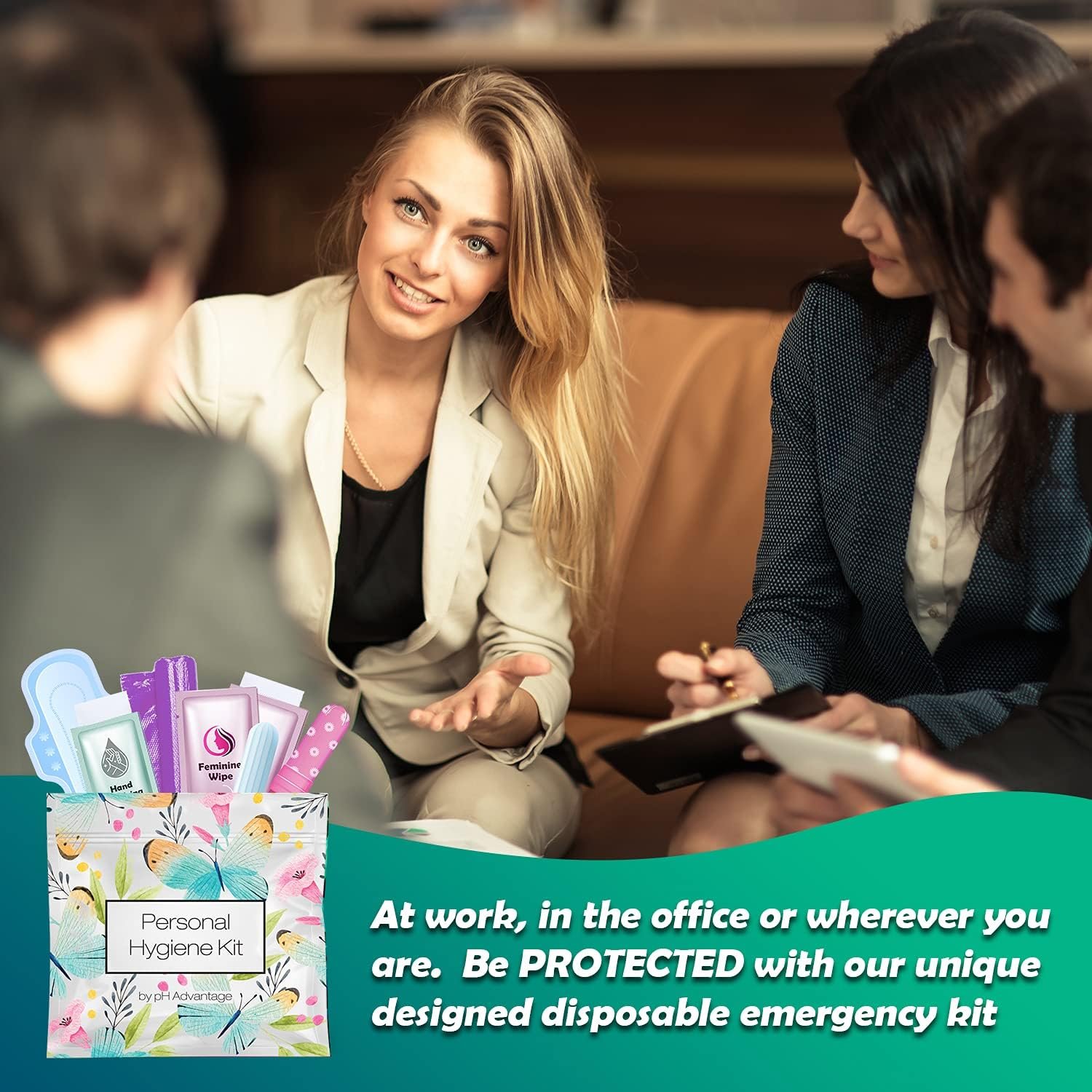 Menstrual Kit All-in-One 10 Pack | Convenience on The Go | Period Kit Pack for Travelling, Tweens & Teenager | Individually Wrapped Feminine Hygiene Product (Butterflies) - Image 6