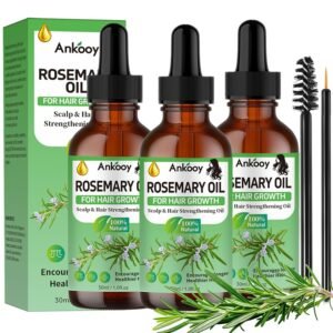 3 Pack Rosemary Oil for Hair Growth,Rosemary Hair Growth Oil,Strengthening Oil for Dry Damaged Hair,Hair Loss Treatment & Thickens Hair,Scalp Care Promotes Hair Thickness for Men Women