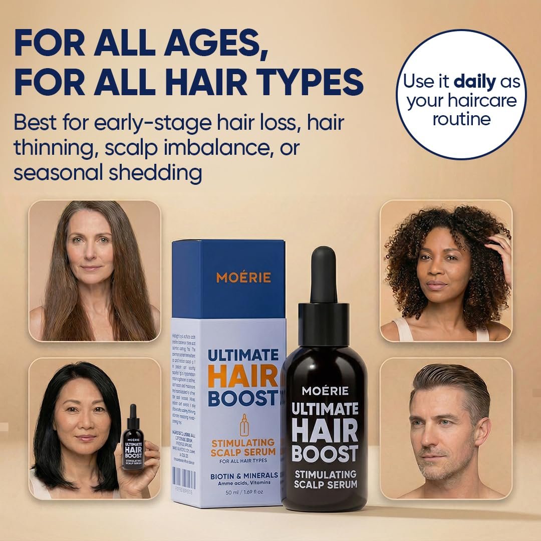 MOERIE Ultimate Hair Growth Serum for Natural Hair Regrowth & Thickening - Anti Thinning & Hair Loss Treatment for Women - Rapid Hair Growth Products - Scalp Oil Alternative - 1.69 fl oz / 50 ml - Image 6