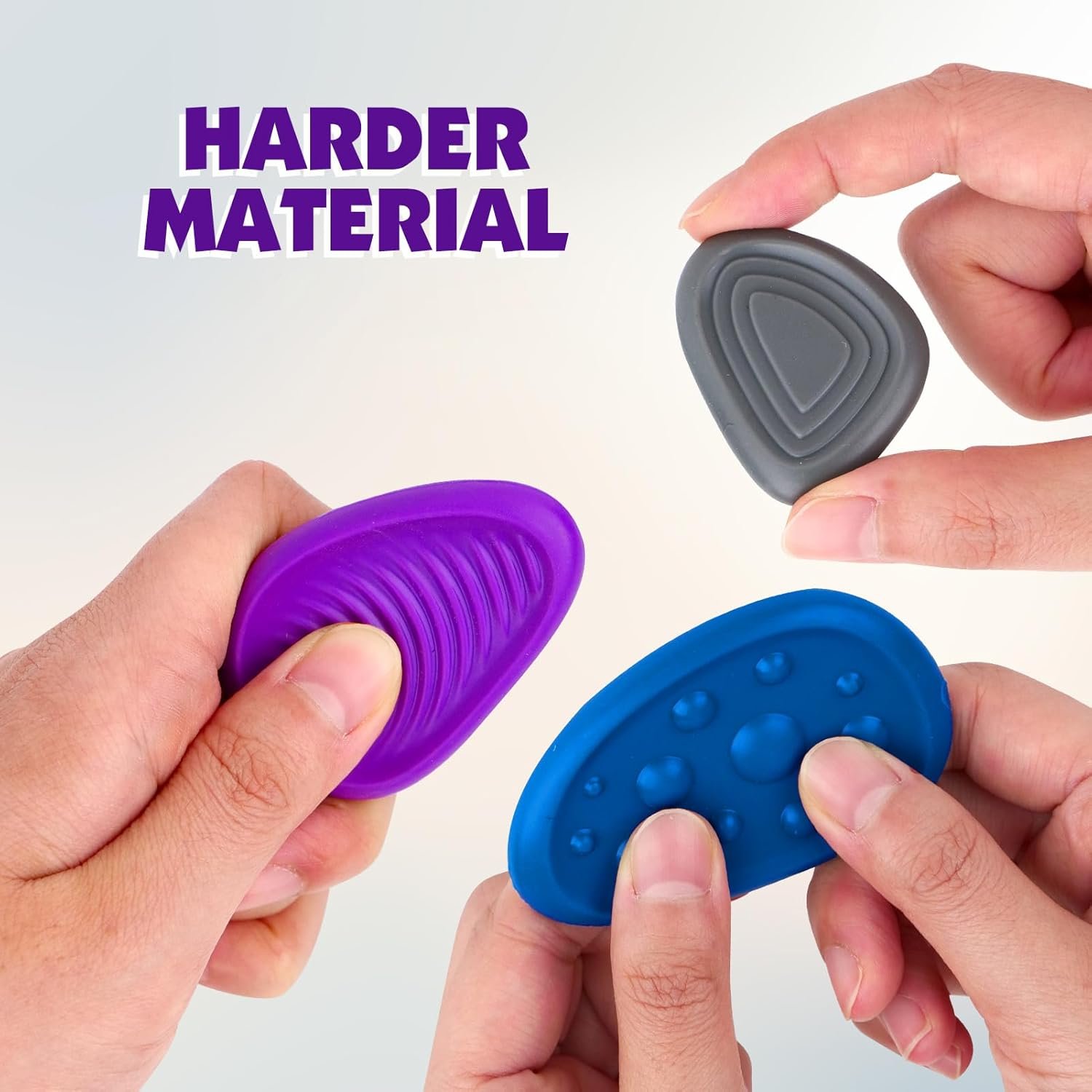 Fidget Toys Adults Sensory Stone: 6 Pack Textured Worry Stone for Autism Kids Calming Down - Fidget Stress Toys for Stress Relief - Small Students Prizes Fidget Toys - Image 3
