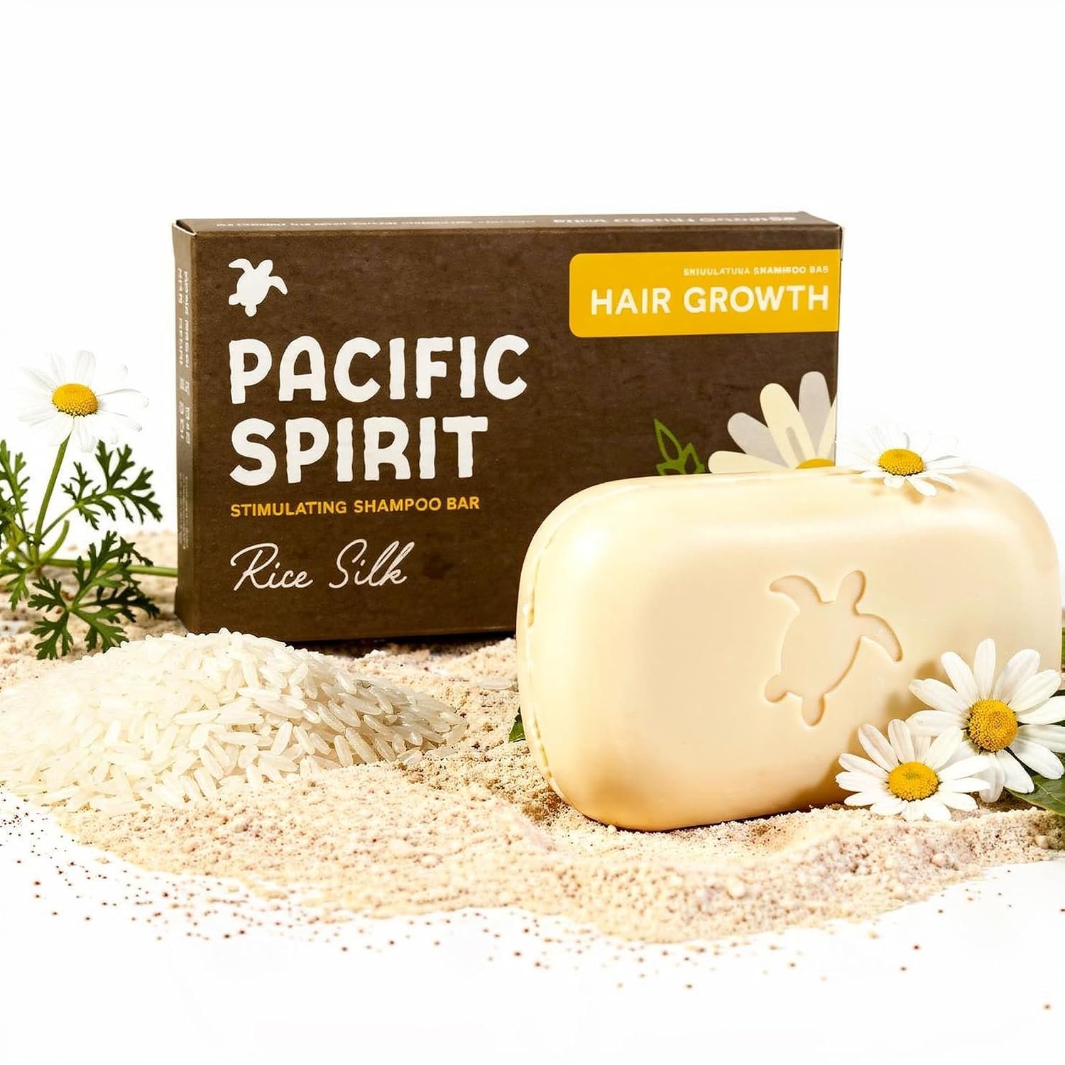 Rice Silk Rice Shampoo Bar for Hair Growth, Thinning Hair, Caffeine & Vitamin B5, 3.53 Oz