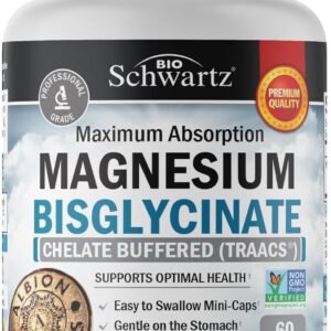 Magnesium Bisglycinate Chelated Supplement – High Absorption Magnesium Glycinate Supplement for Women and Men – Sleep, Muscle, Bone & Joint Support – Non-GMO, Non-Laxative Chelate – 180 Capsules