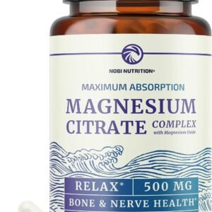Magnesium Citrate Complex 500 MG for Constipation & Digestion Support | High Absorption Magnesium Supplement | Citrato de Magnesio | Calm & Relaxation | Non-GMO Soy-Free | 60 Mag Citrate Capsules