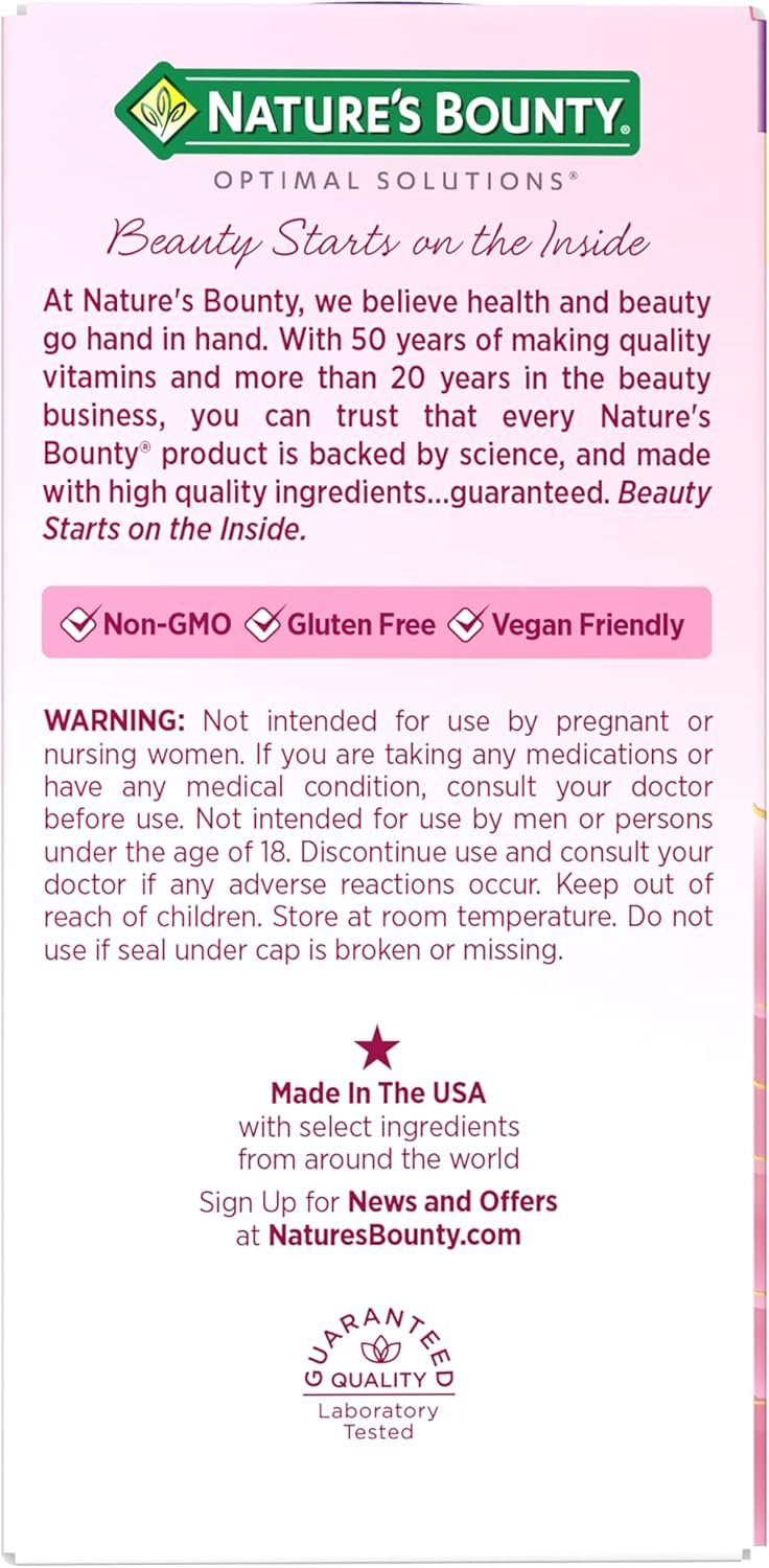 Nature’s Bounty Optimal Solutions Advanced Menopause Relief Supplements for Women with Hot Flash and Night Sweats, No added Hormones, Drug-Free, 30 Tablets, 30 Total Servings - Image 9
