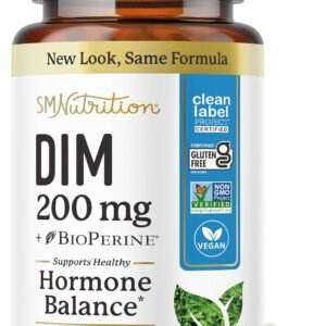 DIM Supplement 200 mg | Estrogen Balance for Women & Men | Hormonal Acne, Hormone Balance, Menopause & Antioxidant Support | Doctor-Formulated & Clean Label Project Certified Diindolylmethane | 60 Ct