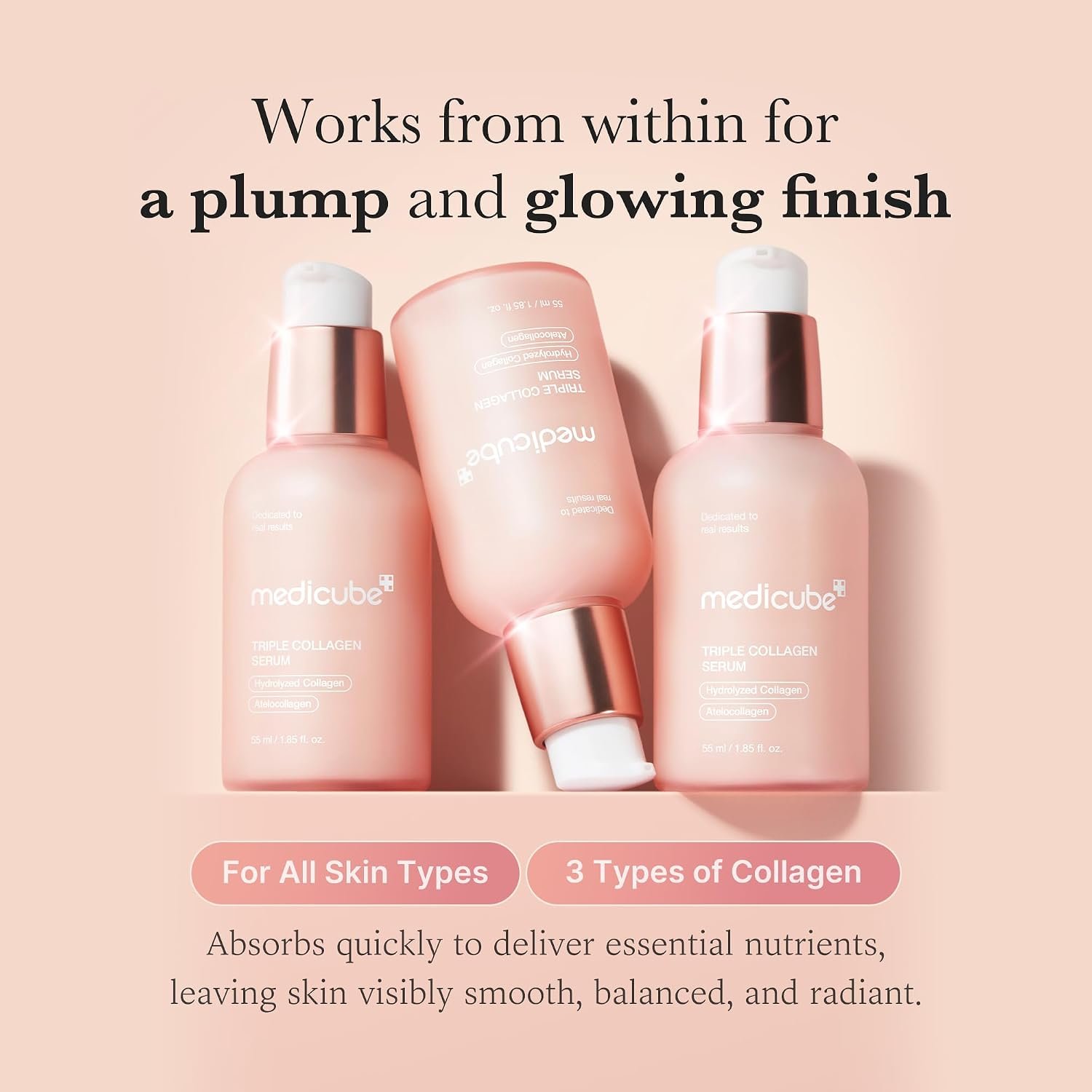 Medicube Triple Collagen Serum 1.85 fl.oz - Nourish dull skin with Triple Collagen Complex - A lightweight serum with Niacinamide and Hyaluronic Acid - Korean Skincare - Image 3
