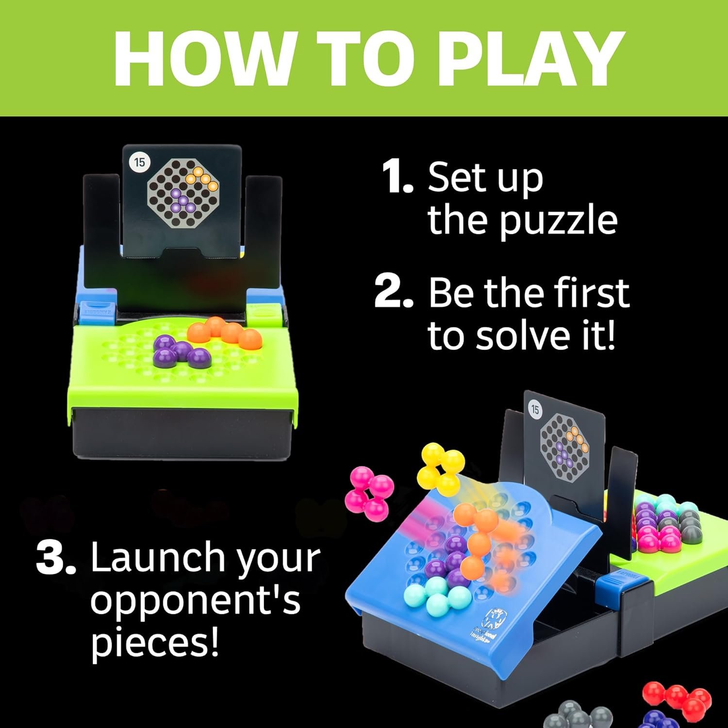 Educational Insights Kanoodle Head-to-Head - 3D Brain Teaser Puzzles for Kids, Spatial Puzzle Games for Adults, Teens and Kids, Problem Solving Toys and Logic Puzzles, Two Player Games - Image 5