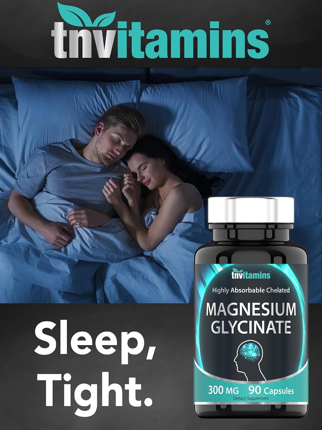 tnvitamins Magnesium Glycinate 300mg, 90 Capsules | High Absorption Chelated Magnesium for Sleep, Calm & Muscle Support* | Non-GMO, Gentle, Non-Laxative | TNVitamins - Image 6