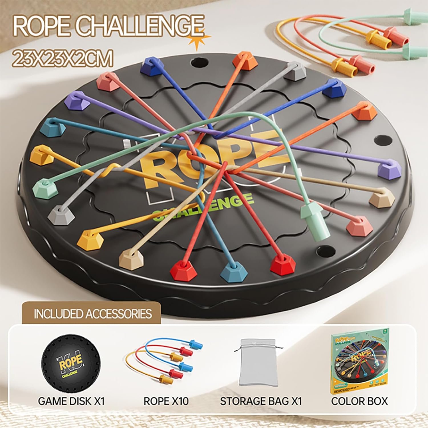 lartoys Rope Untangling Puzzle Game, Educational Strategy Board Game for Kids & Adults, Family Travel Party Games with Multi-Level Challenges, Gifts for All Ages - Image 3