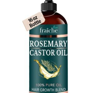 Live Fraiche Rosemary Castor Oil for Hair Growth 16oz – Rosemary Oil for Hair Growth and Thickening Pure Blend to Reduce Loss and Promote a Healthy Scalp