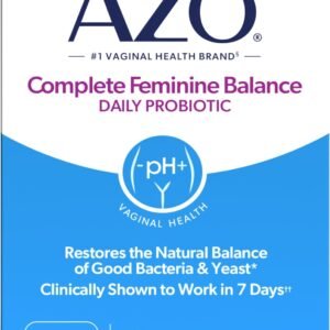 AZO Complete Feminine Balance Daily Vaginal Probiotics for Women, Clinically Proven to Help Protect Vaginal Health, Helps balance pH and yeast, 30 Count