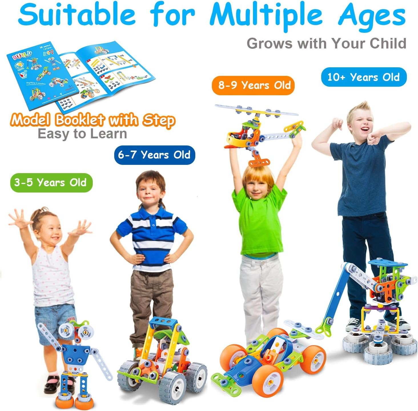 10 in 1 STEM Toys for 4 5 6 7 8+ Year Old Boy Girl Birthday Gifts Building Toys Stem Kits Activities for Kids Ages 4-8 5-7 6-8 Educational Learning Boy Toys Age 3-5 4-6 8-10 Engineering Creative Games - Image 2