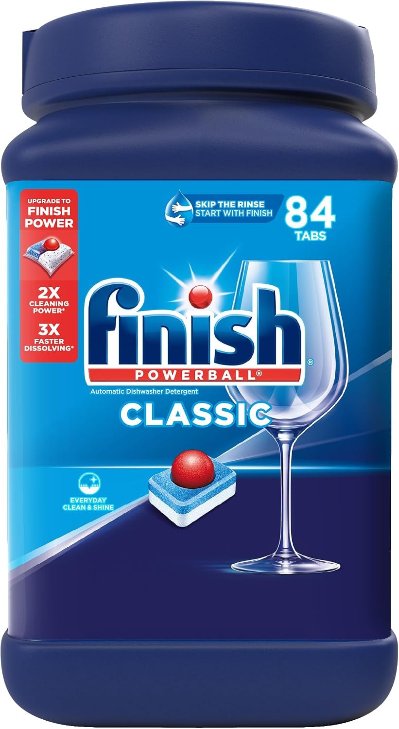 Finish Classic Dishwasher Pods, No Pre-Rinse Dishwasher Detergent Soap For Clean & Shine Everyday with Grease Fighting Power, 84 Count - Image 9