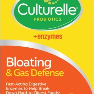 Culturelle Bloating & Gas Defense, Digestive Enzymes & Probiotics for Digestive Health, 30 Capsules, Supports Occasional Indigestion & Discomfort