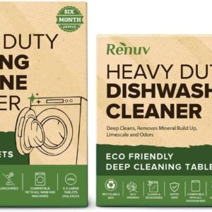 Renuv® Washing Machine Cleaner + Dishwasher Cleaner Bundle | Heavy Duty Appliance, Deep Cleaning, Descaling, Deodorizing