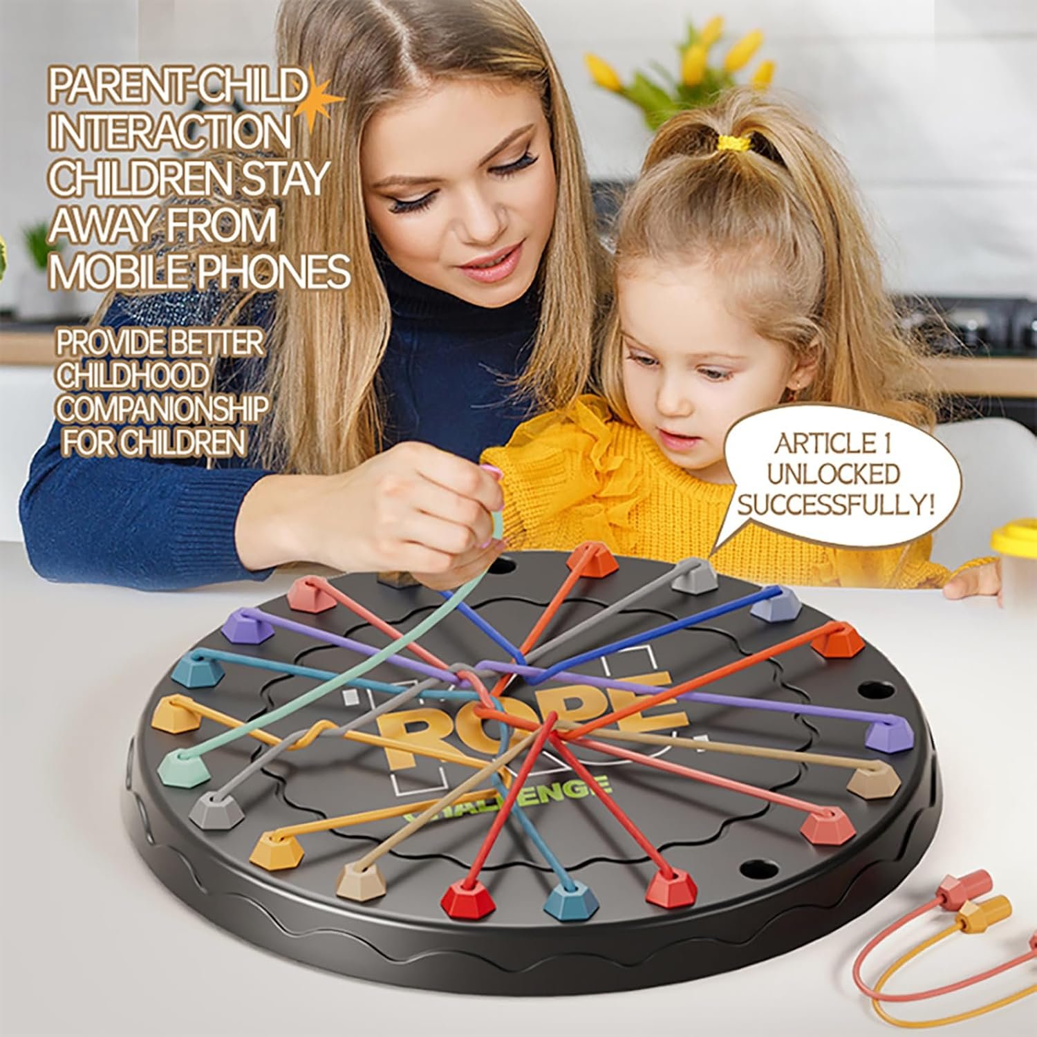 lartoys Rope Untangling Puzzle Game, Educational Strategy Board Game for Kids & Adults, Family Travel Party Games with Multi-Level Challenges, Gifts for All Ages - Image 5
