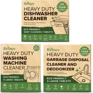 Renuv® Washing Machine + Dishwasher + Garbage Disposal Cleaner Bundle | Heavy Duty Home Appliance Deep Cleaning, Descaling, Deodorizing