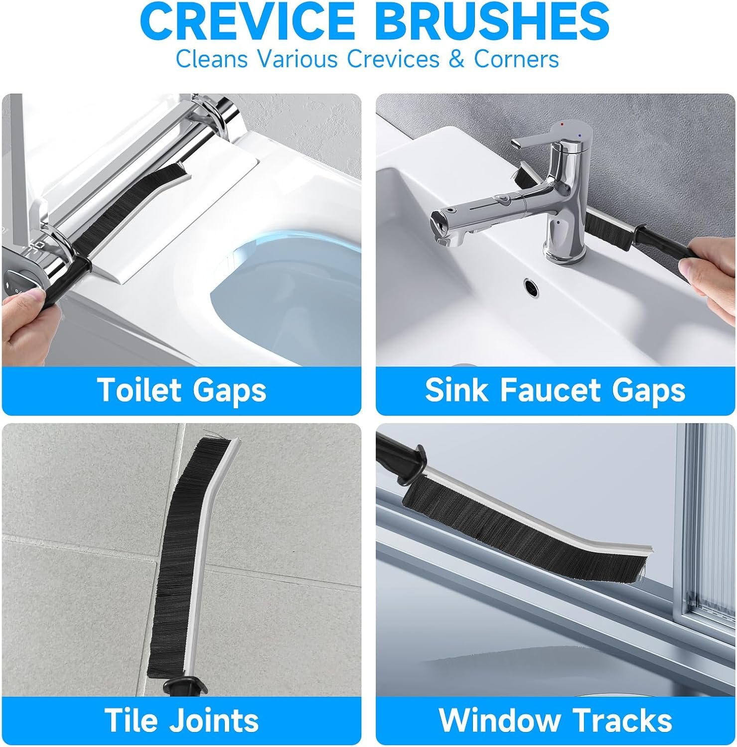 14Pcs Crevice Cleaning Brush Set, V Shape Grout Cleaner Brush for Deep Cleaning Gap, Hard Bristle Scrub Brushes Tools, Cleaning Supplies for Household Use, Bathroom, Kitchen, Toilet, Window - Image 3