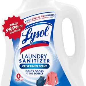 Lysol Laundry Sanitizer Additive, Bacteria-Causing Laundry Odor Eliminator, Detergent Additive, Crisp Linen, 90oz