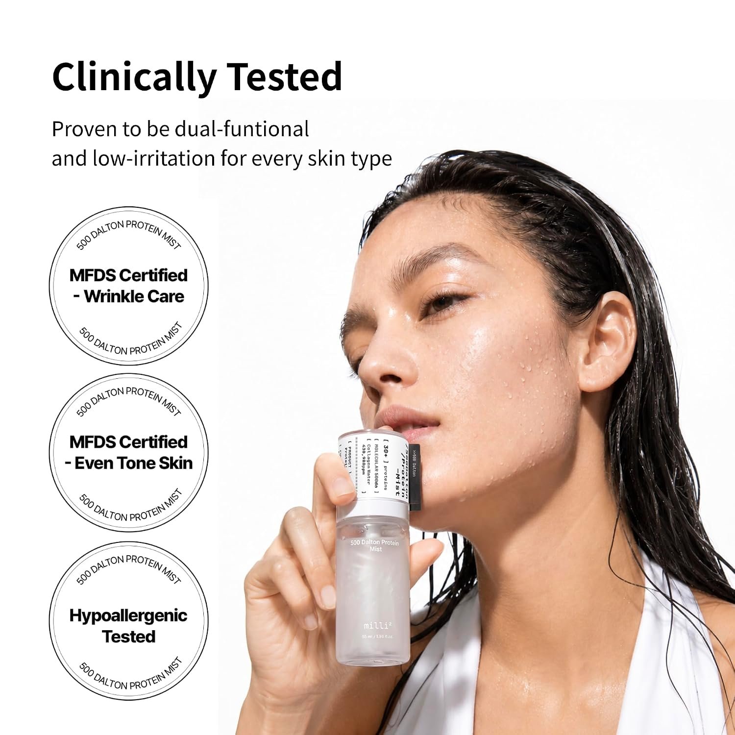 500 Dalton Protein Mist with 30 Collagen Peptides, 43% Collagen Complex, Korean Anti-Aging Firming Derma Serum Mist, Hydrating Plumping Spray for Smile Lines & Wrinkles, Korean Skin Care, 1.86 fl.oz. - Image 10