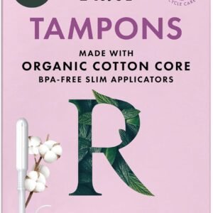 Rael Tampons, Slim Applicator with Organic Cotton Core, Multipack, Regular and Super Absorbency, BPA-Free, Leak Locker Technology, Unscented, Chlorine-Free (40 Count, Bundle)