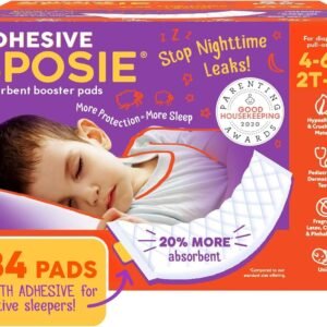 Sposie Diaper Booster Pads | Stop Leaks in Baby Overnight, Nighttime Diapers | Disposable Toddler Training Underwear Girls & Boys | Adhesive Diaper Pad | 84 Count (Pack of 1)