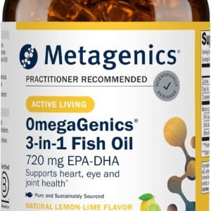 Metagenics OmegaGenics Fish Oil EPA-DHA 720 mg – High Potency Omega-3 Supplement* – Supports Heart, Joint, Brain & Immune Health* – Sustainably Sourced, Purity-Tested Fish Oil – 120 Softgels