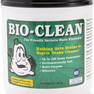 Bio-Clean Drain Septic 2# Can Cleans Drains- Septic Tanks – Grease Traps All Natural and 100% Guaranteed No Caustic Chemicals! Removes fats Oil and Grease, Completely Cleans Your System.