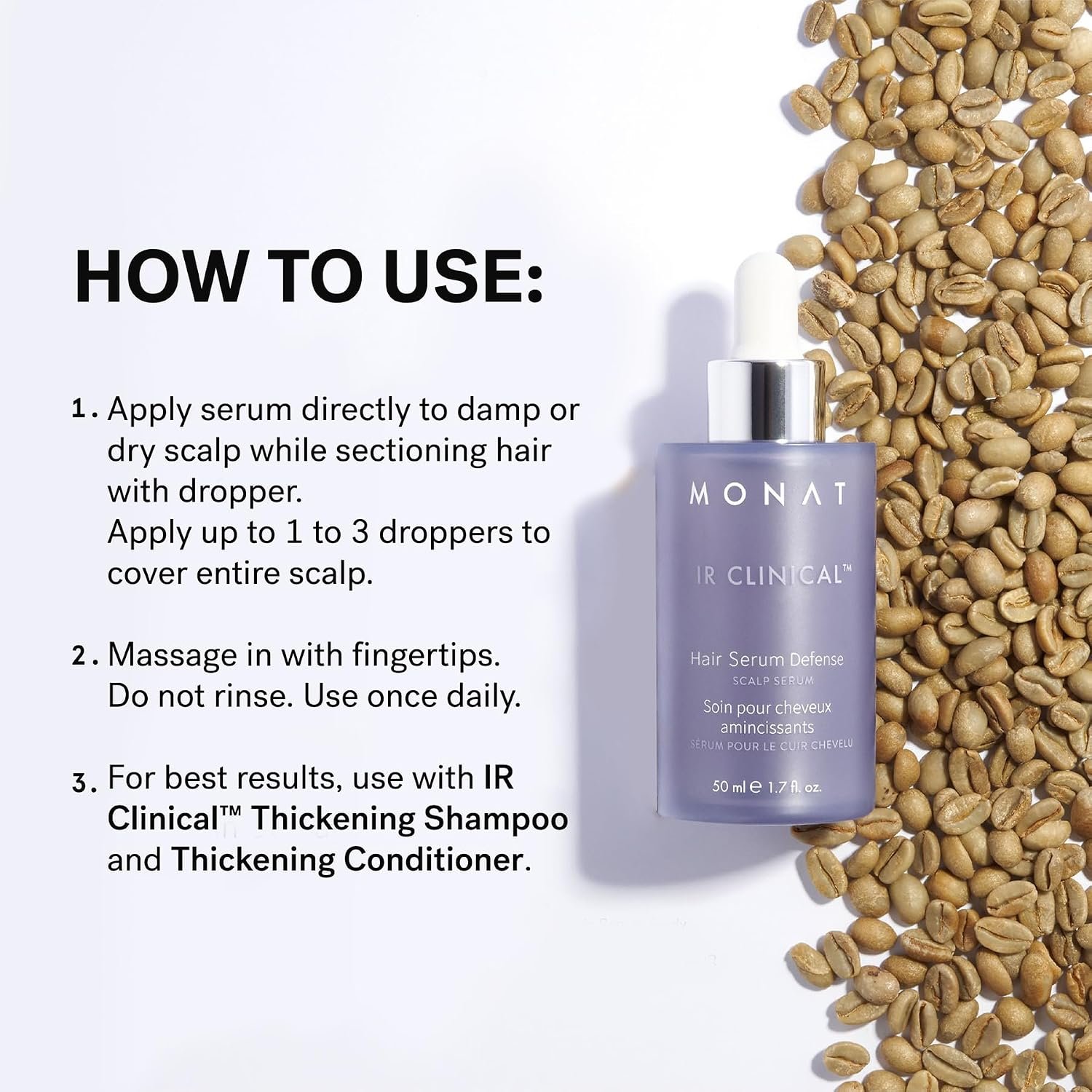 MONAT IR Clinical™ Hair Thinning Defense Scalp Serum – Nourishes Scalp, Reduces Breakage, Boosts Hair Density, and Supports Thicker, Fuller-Looking Hair with a Lightweight, Non-Greasy Formula - Image 7