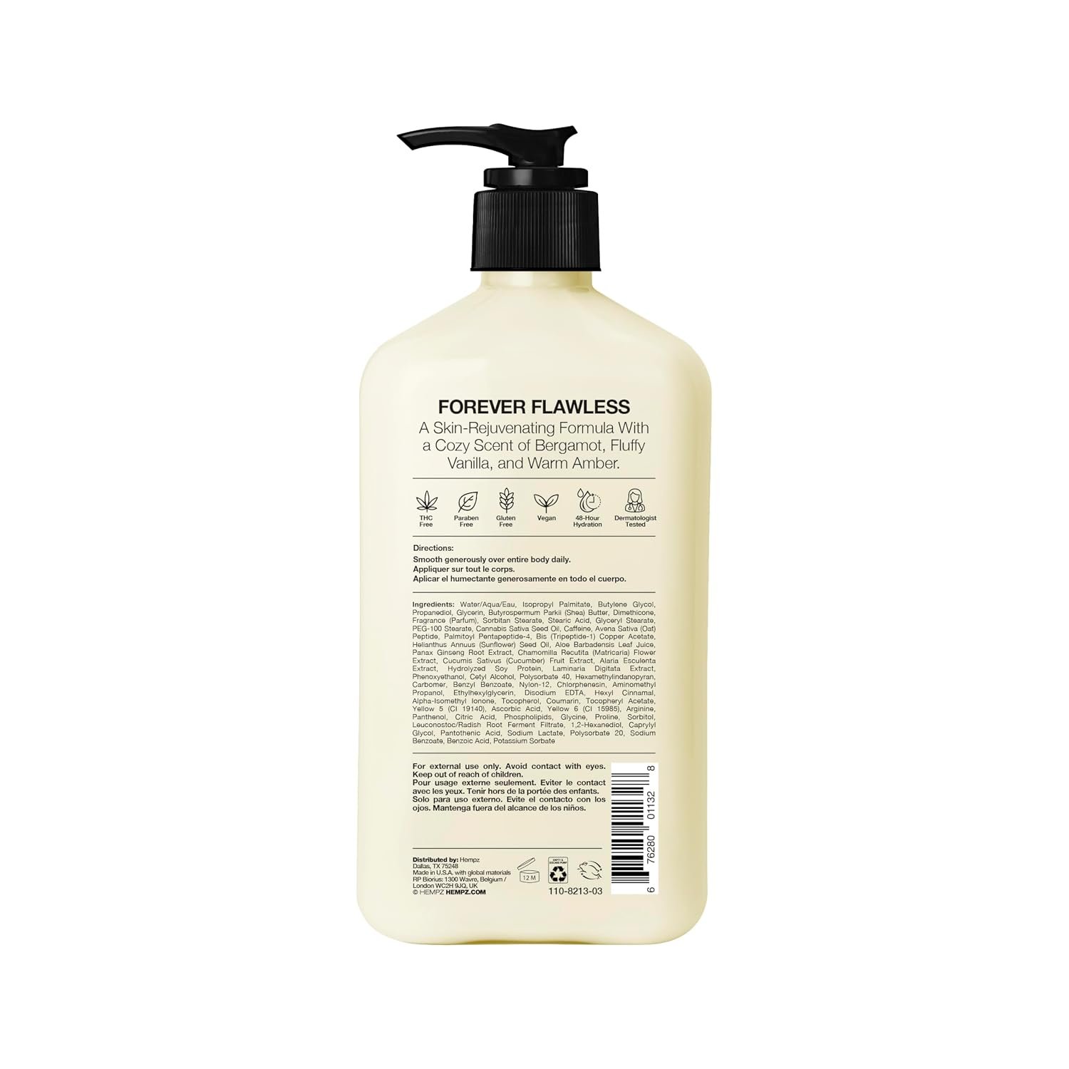 Hempz Age-Defy Body and Hand Lotion for Dry Skin, for Cracked & Crepey Skin, Quick Absorption Moisturizer, Large 17 oz - Image 2