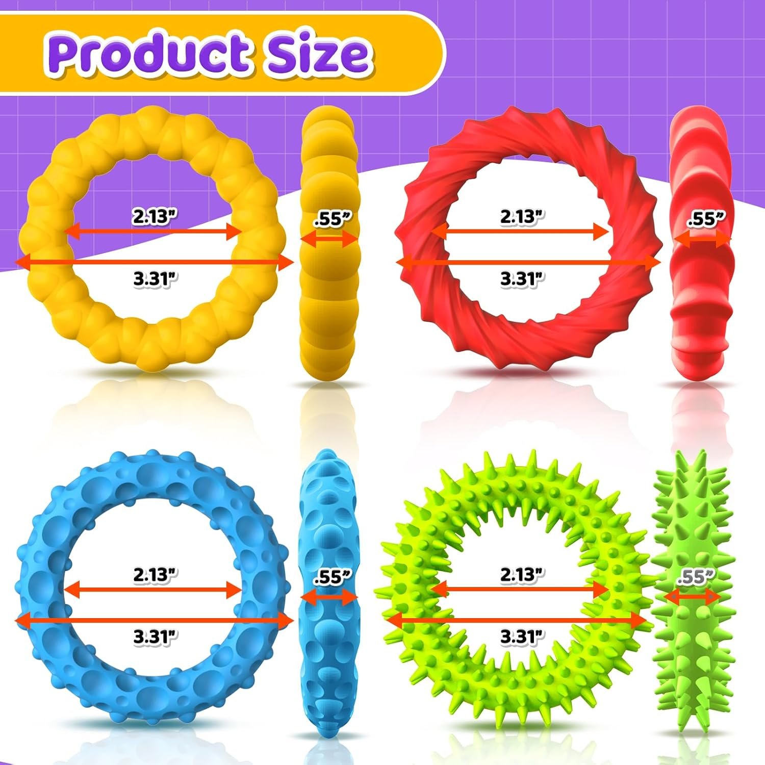 Sensory Toys Fidgets for Kids Adults - 4 Pack Stretchy Fidget Toys Bracelets | Texture & Calming Autism Sensory Toys for Special Needs Autistic Children Classroom Fidgets| Squishy Fidgets Travel Gifts - Image 3