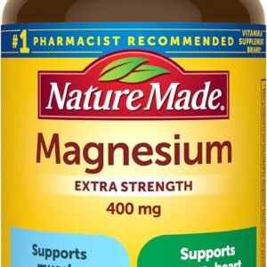 Nature Made Magnesium Oxide 400 mg Softgels, Extra Strength Magnesium Supplements for Men and Women, Support for Muscle, Nerve, Bone and Heart, 60 Day Supply
