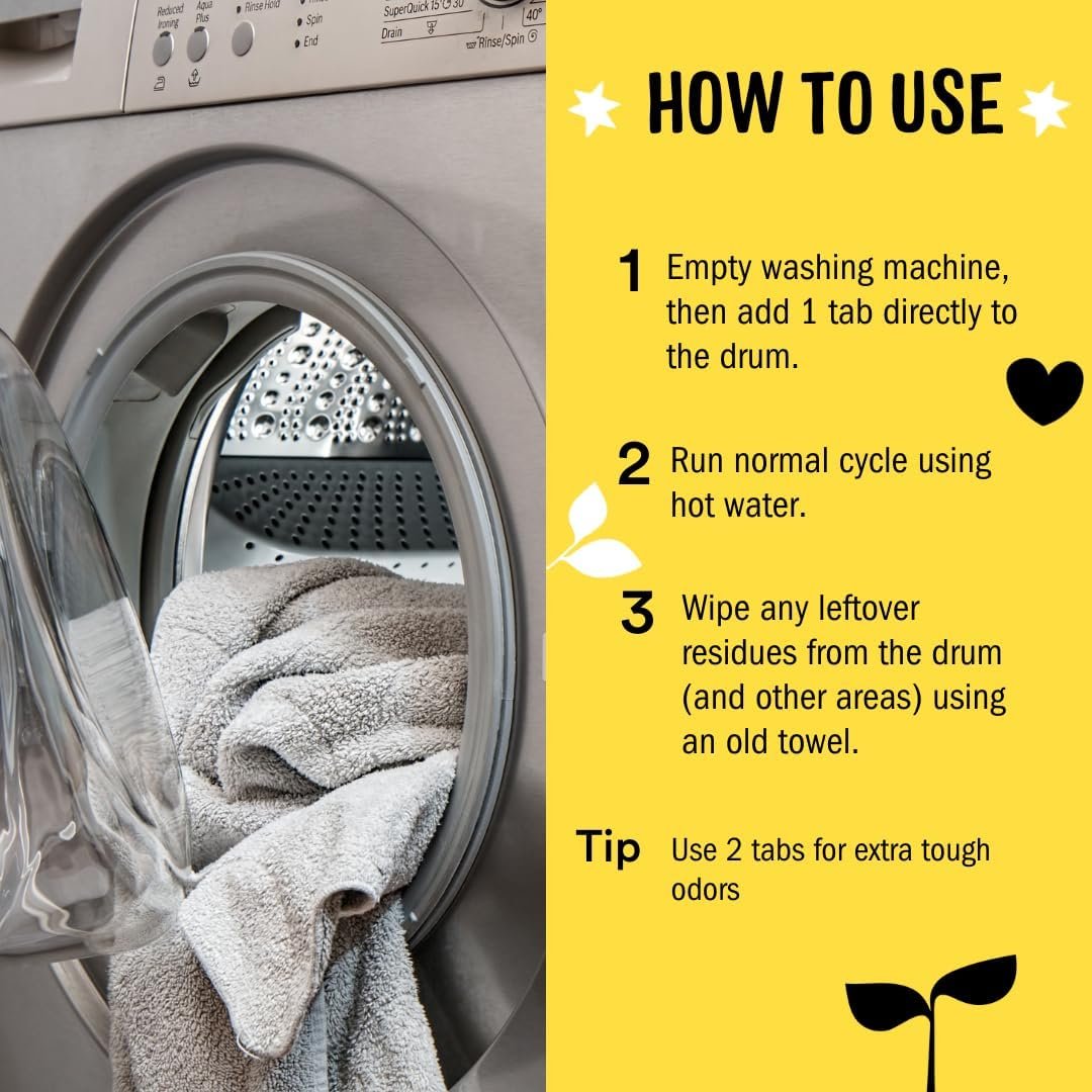 Molly's Suds Washing Machine Cleaner | Removes Odors & Grime from Front & Top Loader Machines, Including HE (Citrus - 6 Tablets) - Image 4