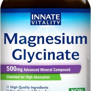 Innate Vitality Magnesium Glycinate 500mg | 70mg Elemental Magnesium Supplement – High Absorption, Non Buffered, Non-GMO & No Gluten – Vegan – Nerve Health – 120 Capsules (Pack of 1)