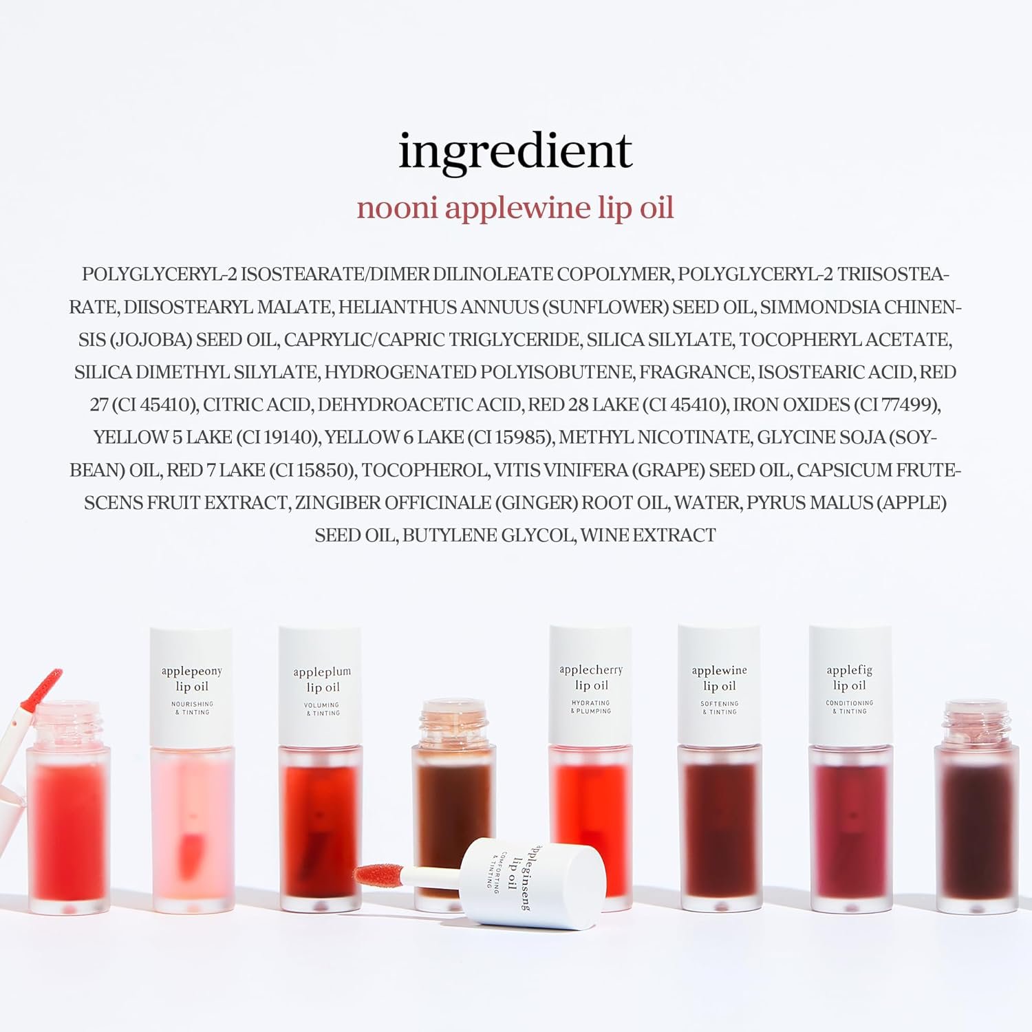 NOONI Korean Lip Oil - Applewine | Long-Lasting, Moisturizing, Plumping, Revitalizing for Dry Lips, Waterproof, No Peel Off, Hydrating Lip Stain, Stocking Stuffers, Gifts For Women, 0.12 FL Oz - Image 11